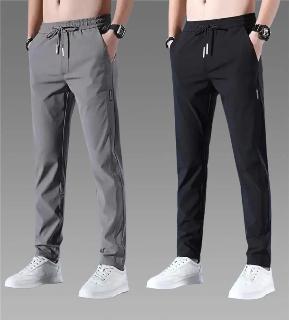 Premium Men's High-Stretch Lycra Pants Black & Grey · Buy 2 Get 1 Free Combo
